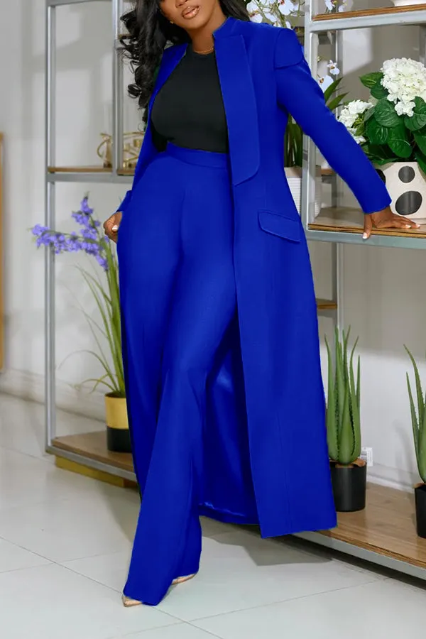 Stylish Longer Version Cap Sleeve Suit Set