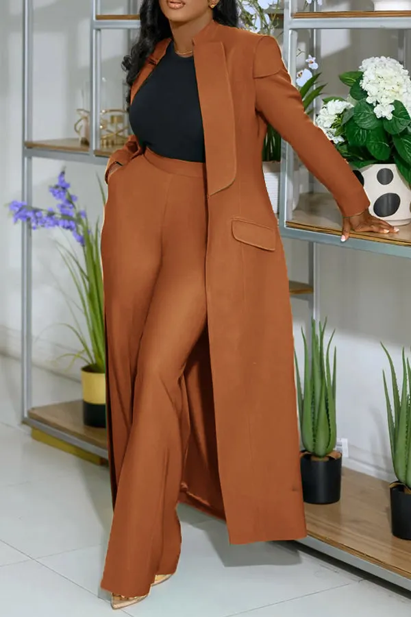 Stylish Longer Version Cap Sleeve Suit Set