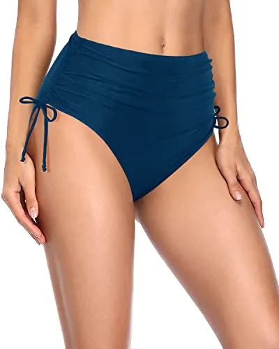 Stylish Tummy Control Swim Shorts High Waisted Full Coverage Bikini Bottoms for Women