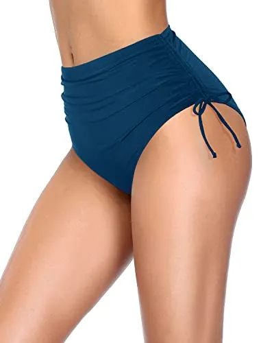 Stylish Tummy Control Swim Shorts High Waisted Full Coverage Bikini Bottoms for Women