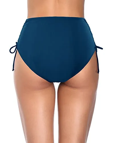 Stylish Tummy Control Swim Shorts High Waisted Full Coverage Bikini Bottoms for Women