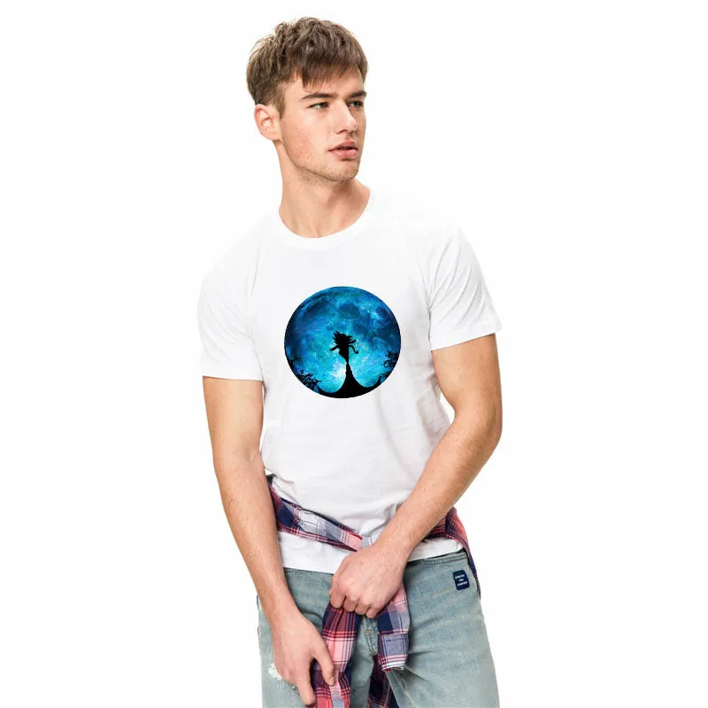 T-shirts HanHent Beat Goku Moon Print Men Fashion