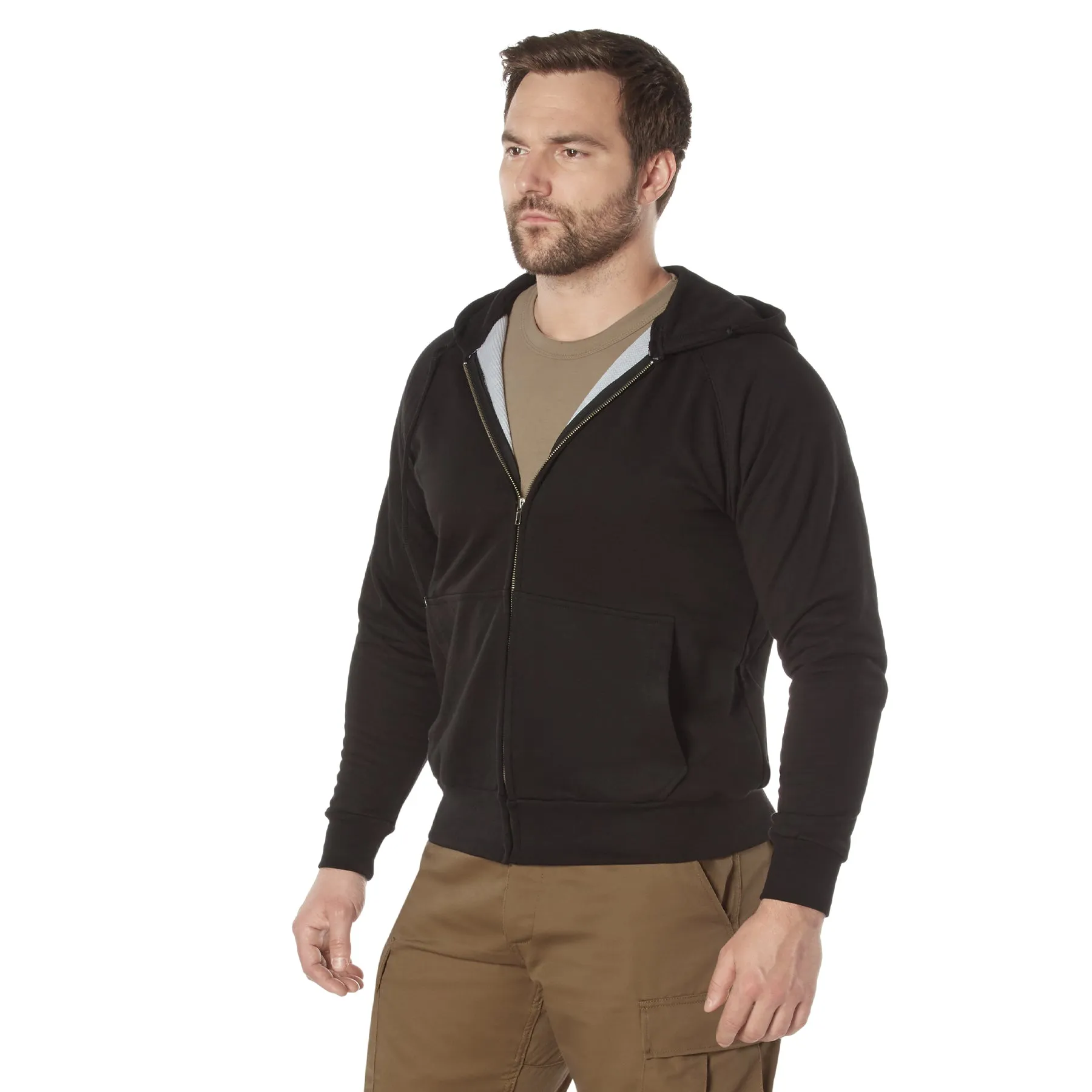 Thermal-Lined Zipper Hooded Sweatshirts