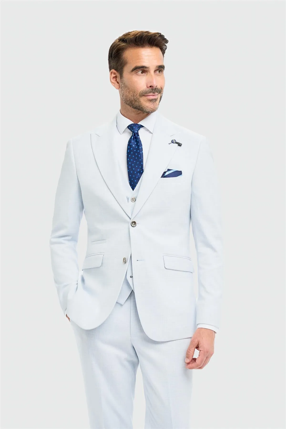 Tropez Sky Three Piece Suit