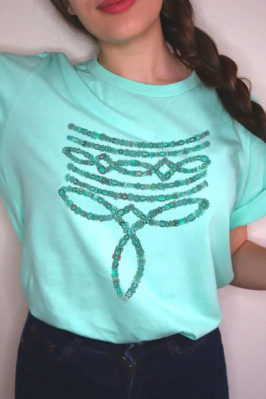 Turquoise Stone Boot Stitch Graphic T Shirts