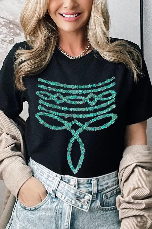 Turquoise Stone Boot Stitch Graphic T Shirts