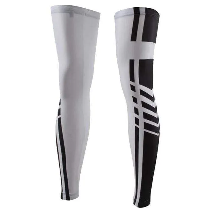 Unisex White Arrow Cycling Quick Dry Cycling Leg-Warmers