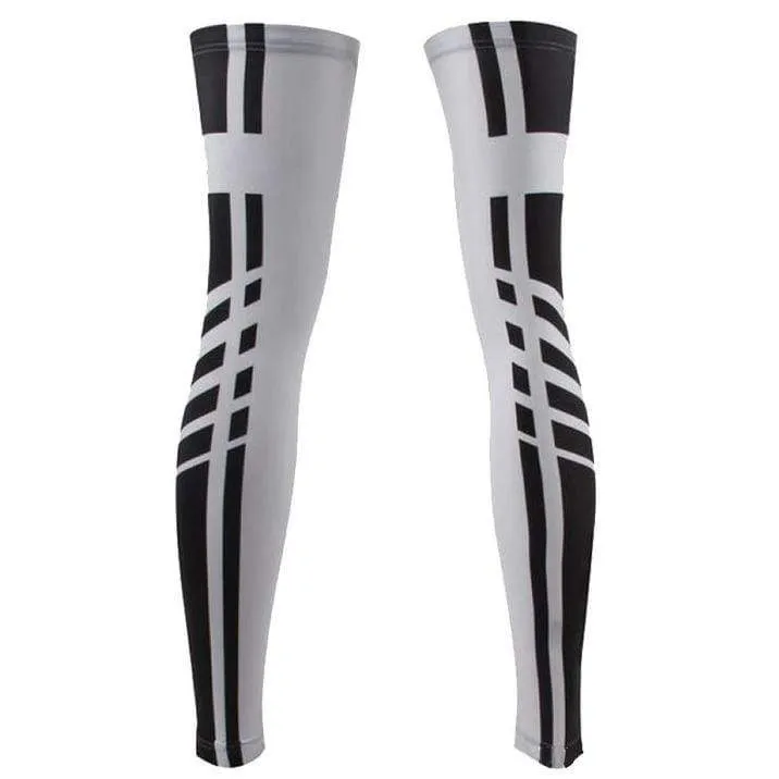 Unisex White Arrow Cycling Quick Dry Cycling Leg-Warmers