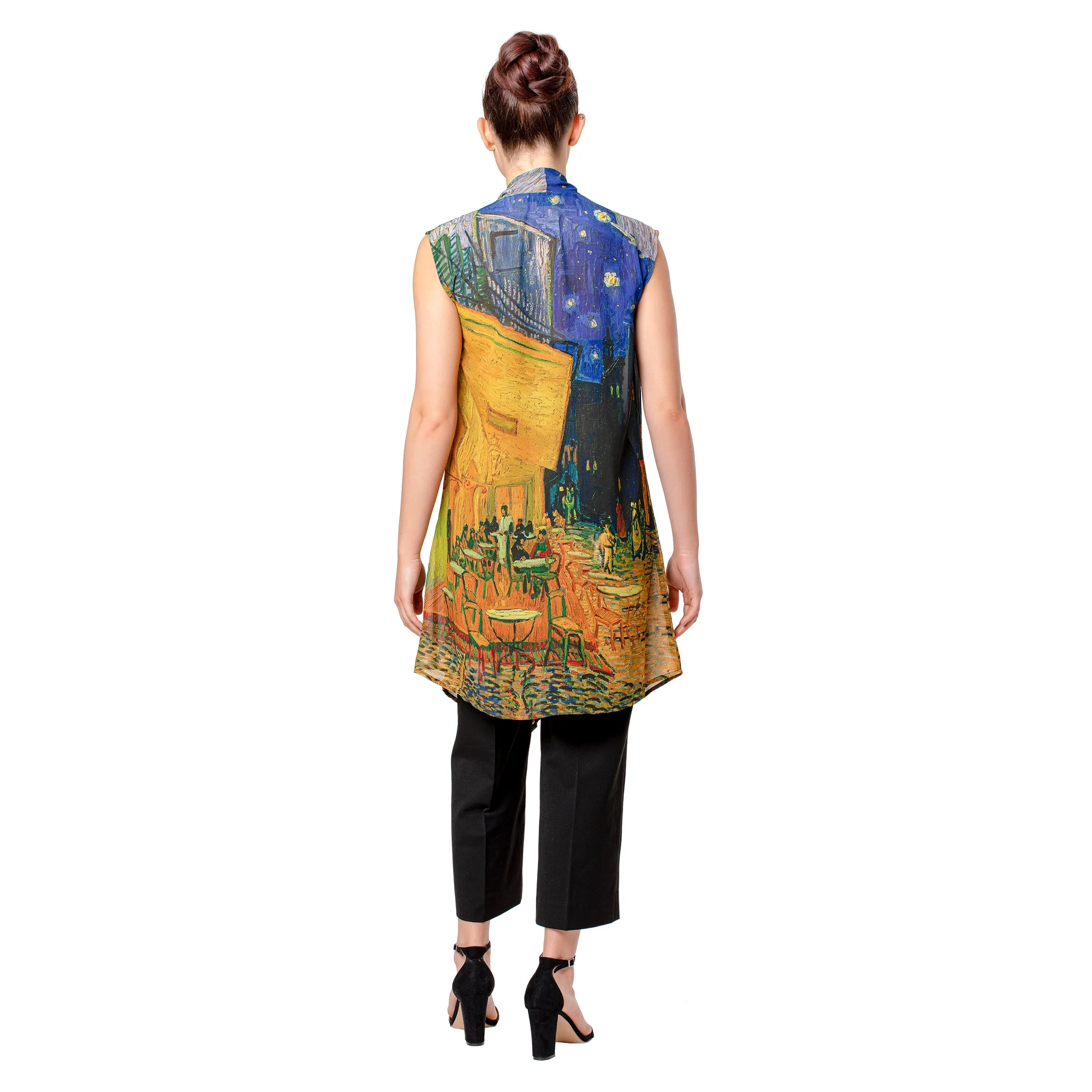 Van Gogh Café Terrace Sheer Long Vest