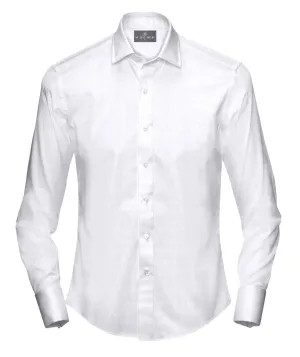 White Self Pattern Dress Shirt