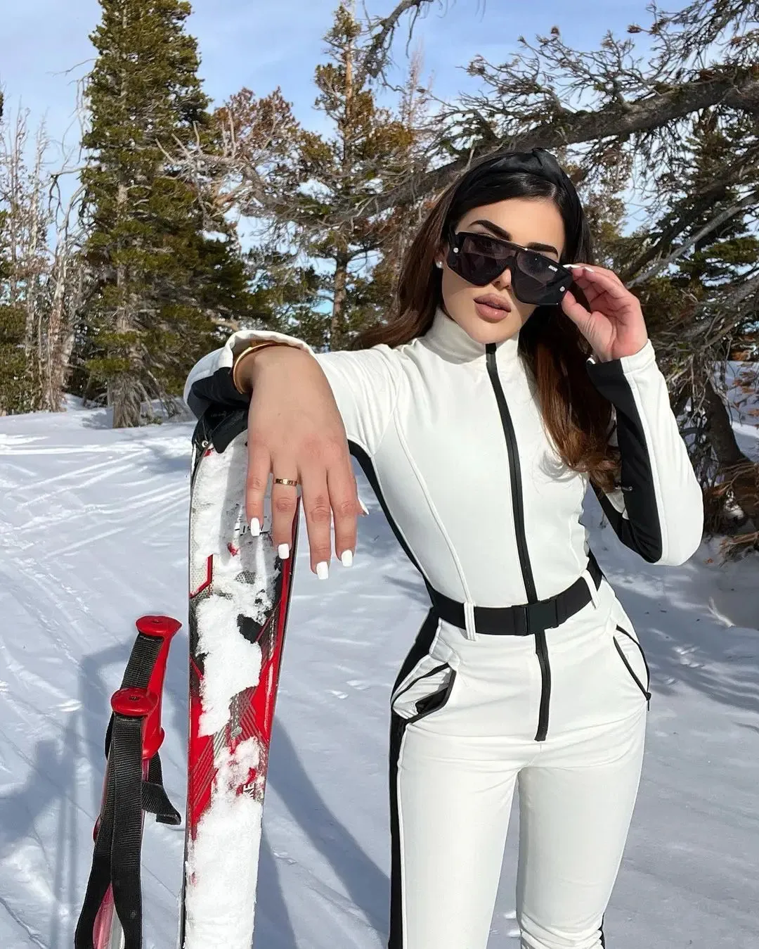 Women's Sexy One Piece Ski Suits Sli Fit Snow Jumpsuits