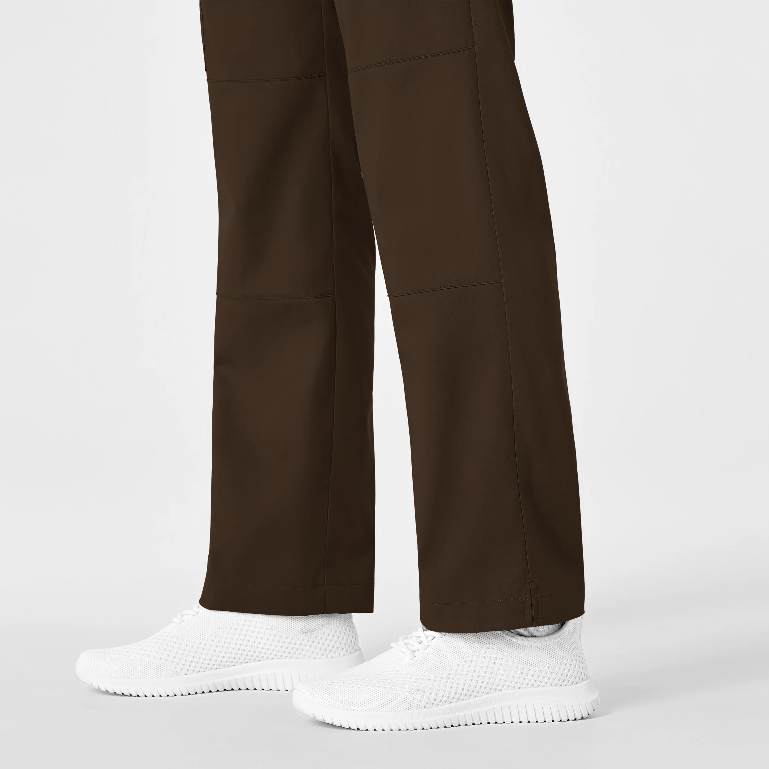 WonderWORK Women's Straight Leg Cargo Scrub Pant - Chocolate