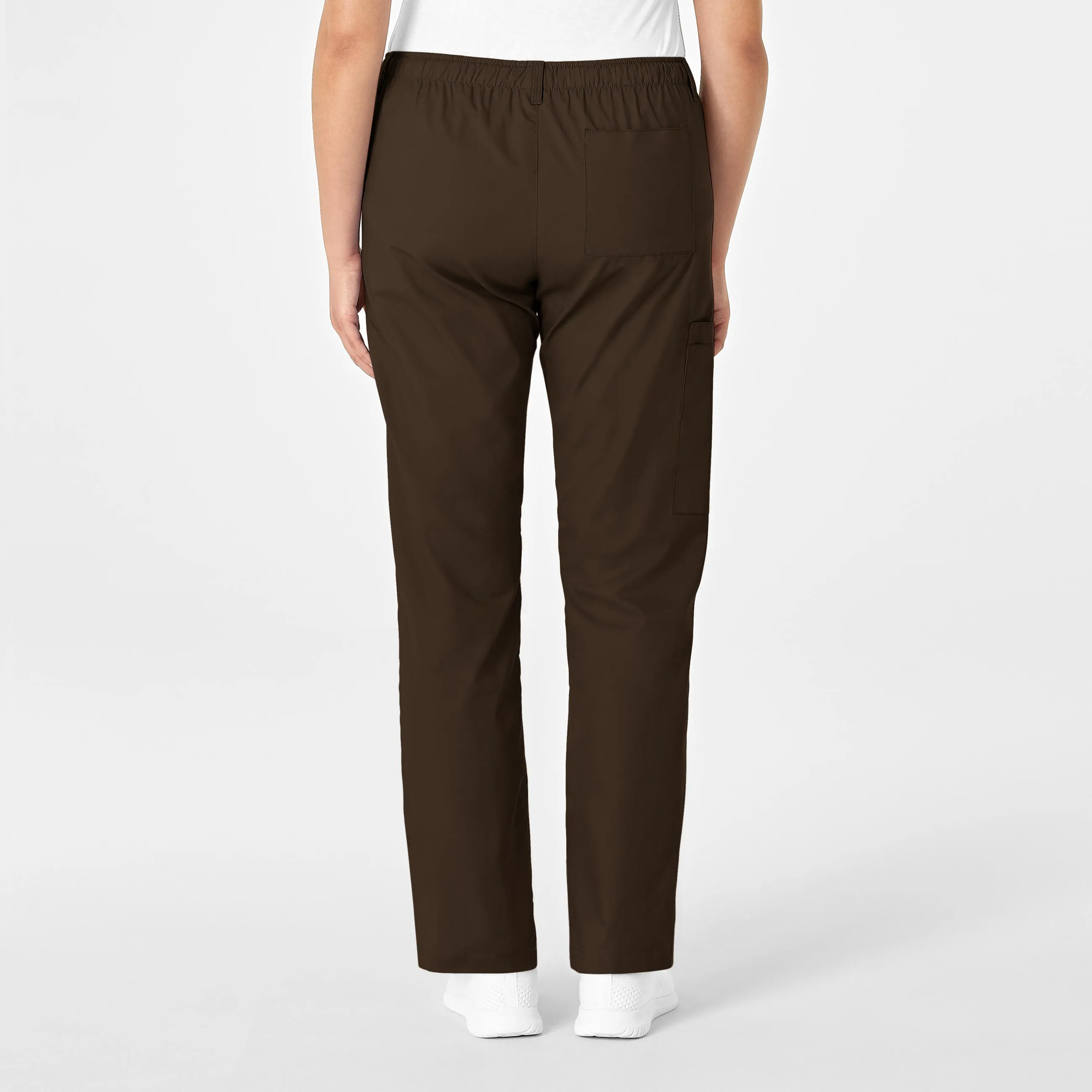 WonderWORK Women's Straight Leg Cargo Scrub Pant - Chocolate