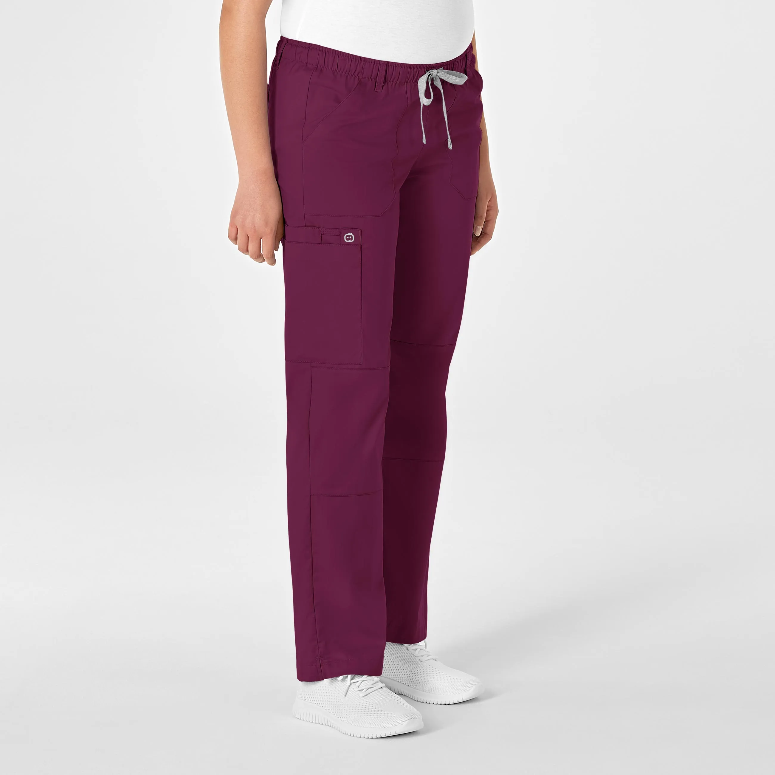 WonderWORK Women's Straight Leg Cargo Scrub Pant - Wine