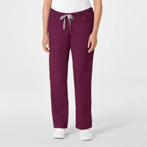 WonderWORK Women's Straight Leg Cargo Scrub Pant - Wine