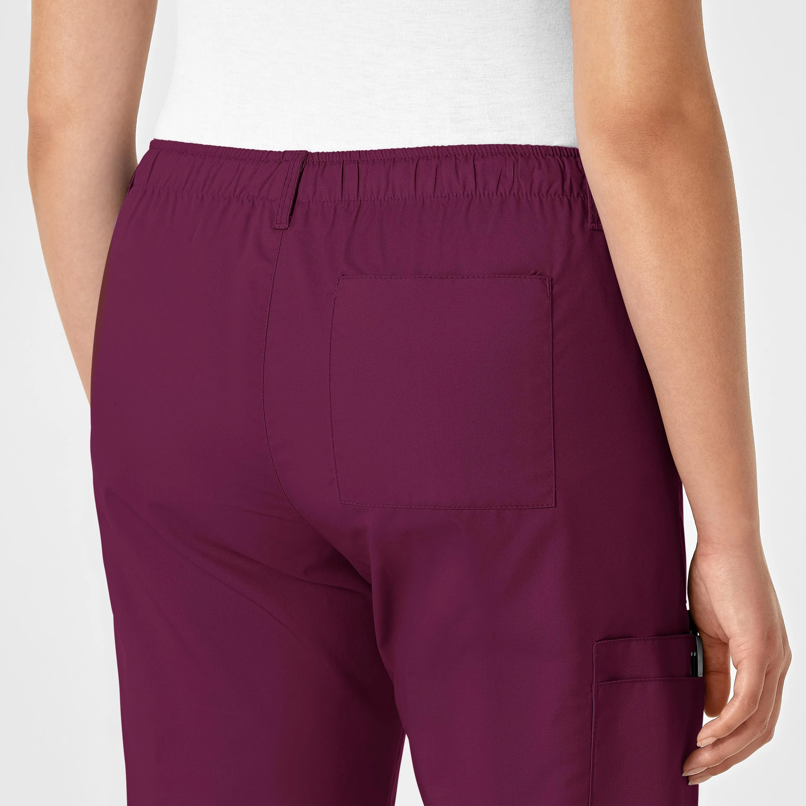 WonderWORK Women's Straight Leg Cargo Scrub Pant - Wine